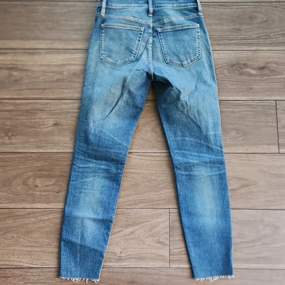 J. Crew 9" High Rise Toothpick Ankle Jean Hartley Distressed Raw Frayed Hem 28 - Picture 8 of 11